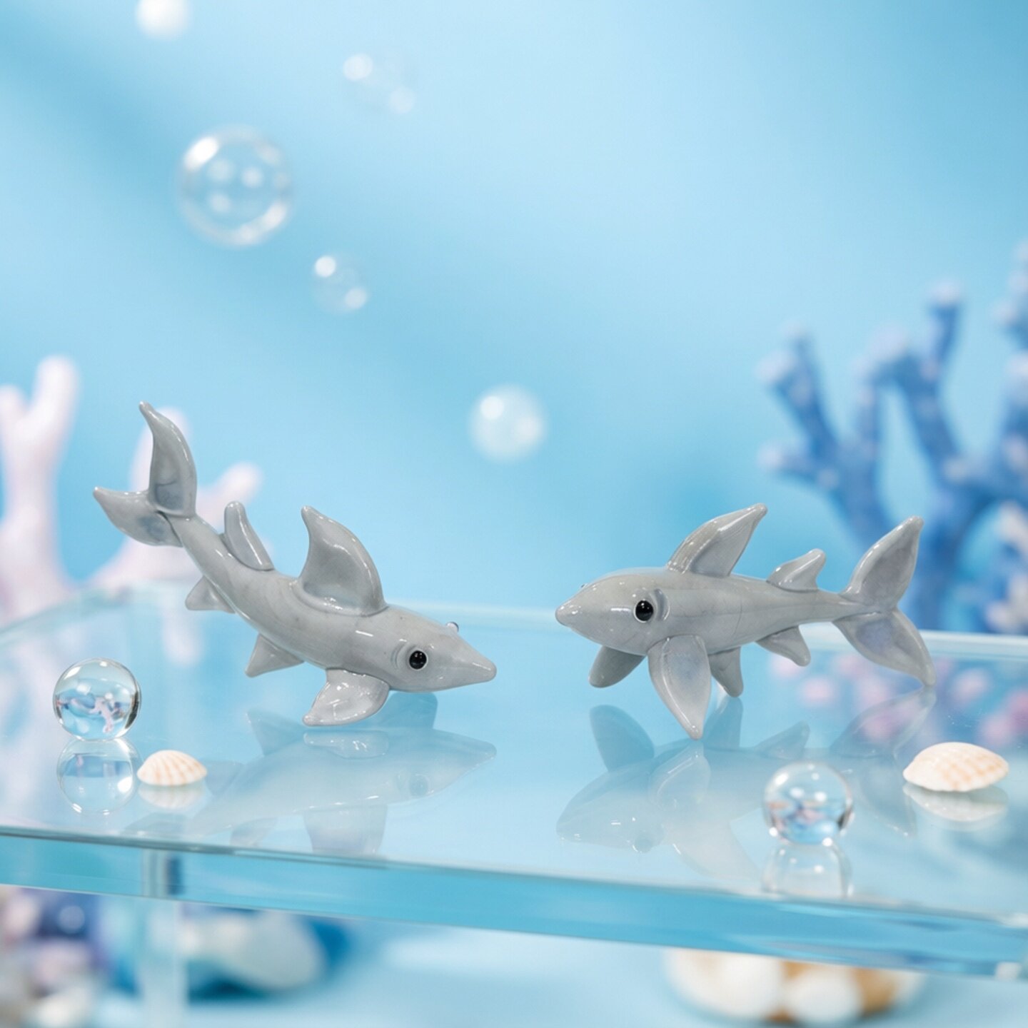 Aquarium Fish Shark - Ручная работа: миниатюрная стеклянная фигурка акулы,