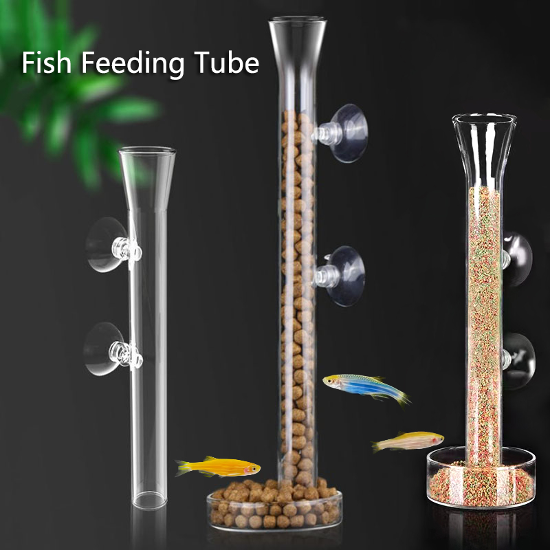 Aquarium Fish Feeder - Аквариумная стеклянная кормушка, прозрачная кормушка для