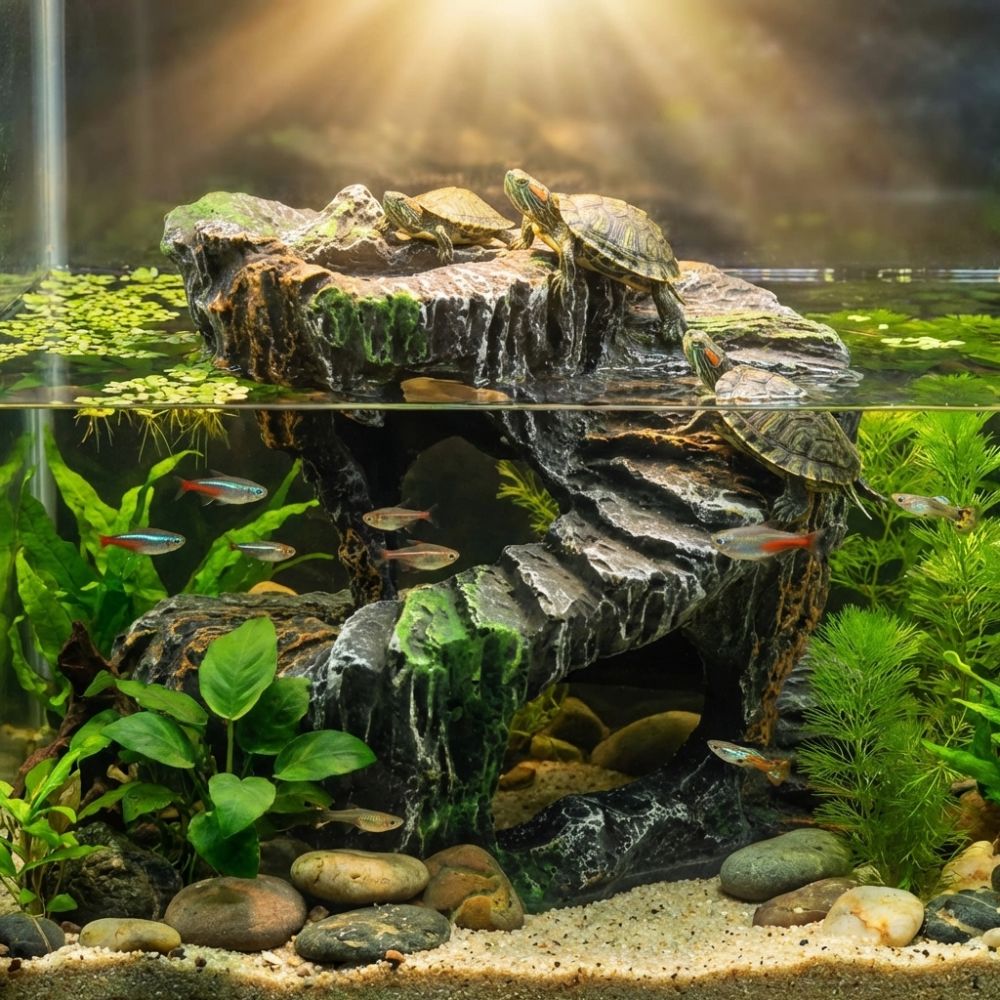 Aquarium Fish Hide - Платформа для загара черепах из смолы,